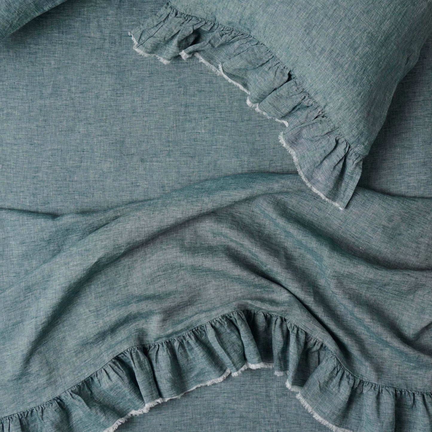 SOW marl fitted sheet spruce