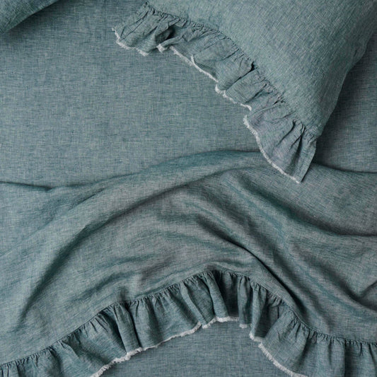 SOW marl fitted sheet spruce