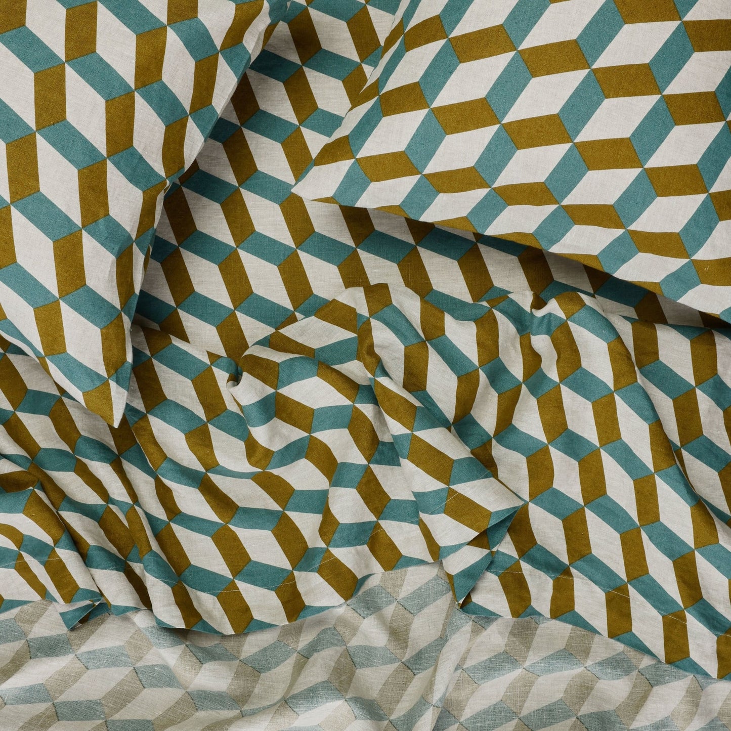 SOW Raffael floral linen flat sheet