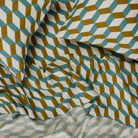 SOW Raffael floral linen flat sheet