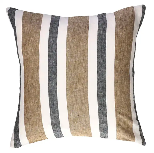 SOW taupe stripe linen cushion cover 50cm