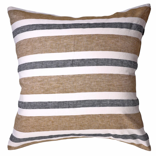 SOW taupe stripe linen Euro pillowcase set