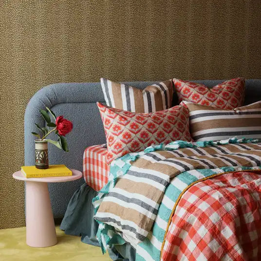 SOW taupe stripe linen euro pillowcase set