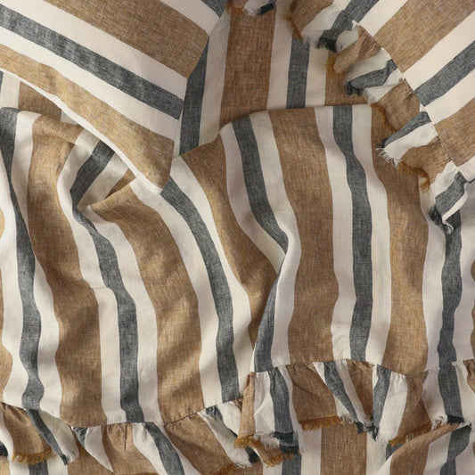 SOW taupe stripe linen fitted sheet