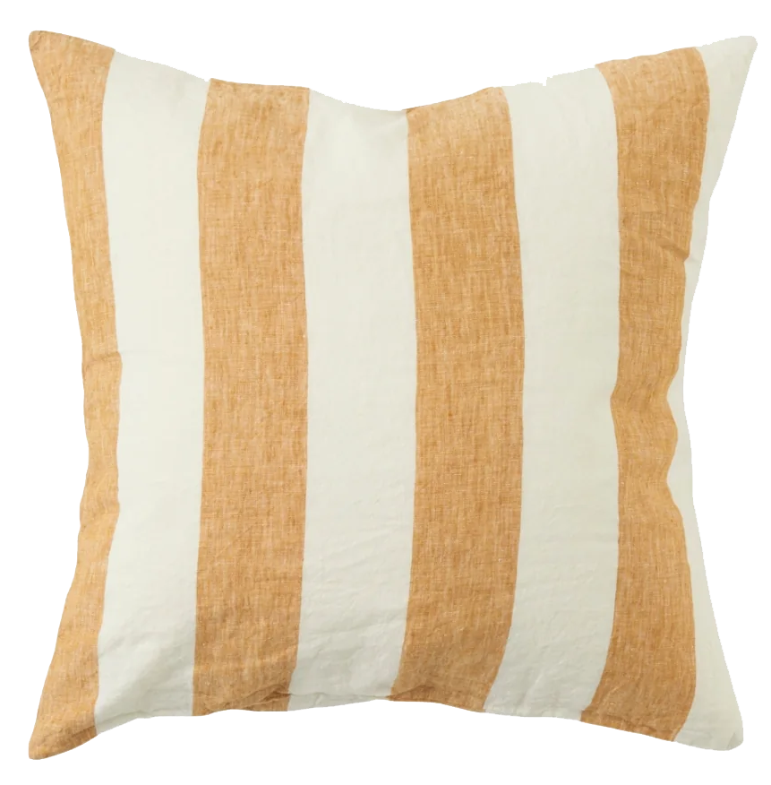 SOW tumeric stripe linen cushion cover 50cm
