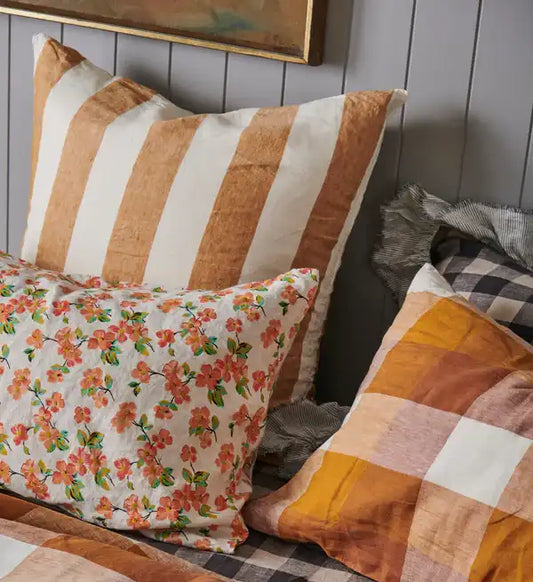 SOW turmeric stripe linen euro pillowcase set