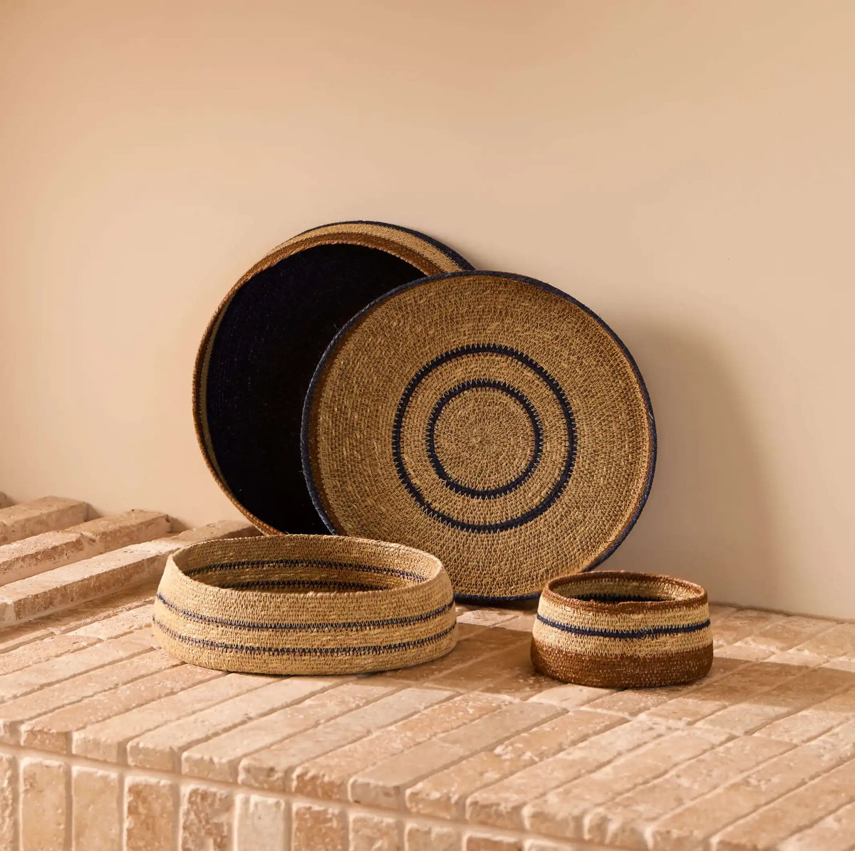 Sabine woven basket indigo