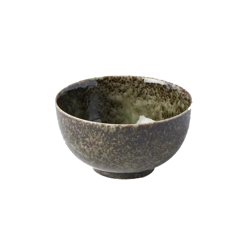 Glossy U-shaped bowl 13cm sage