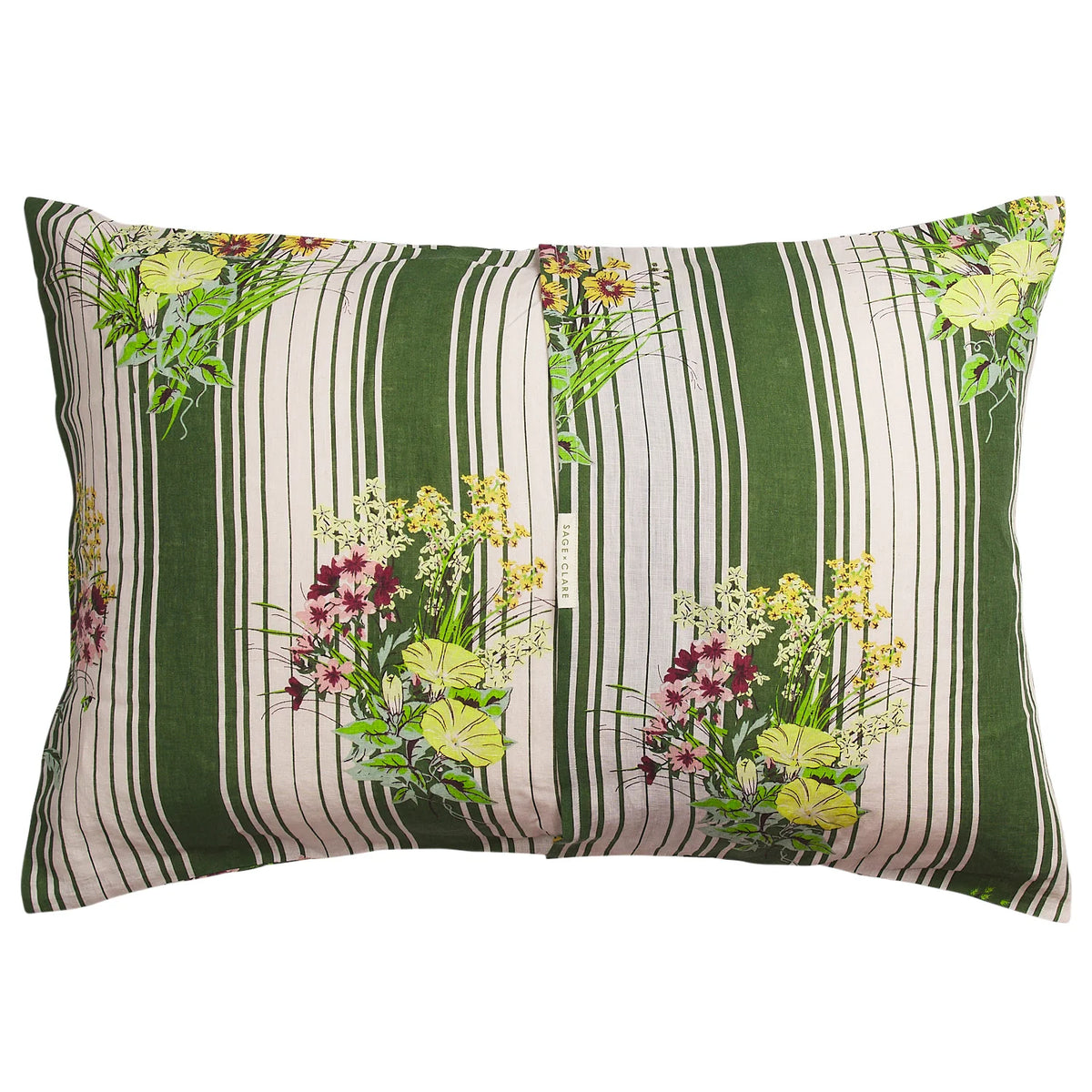 Sage & Clare Dempsey linen pillowcase set hunter green