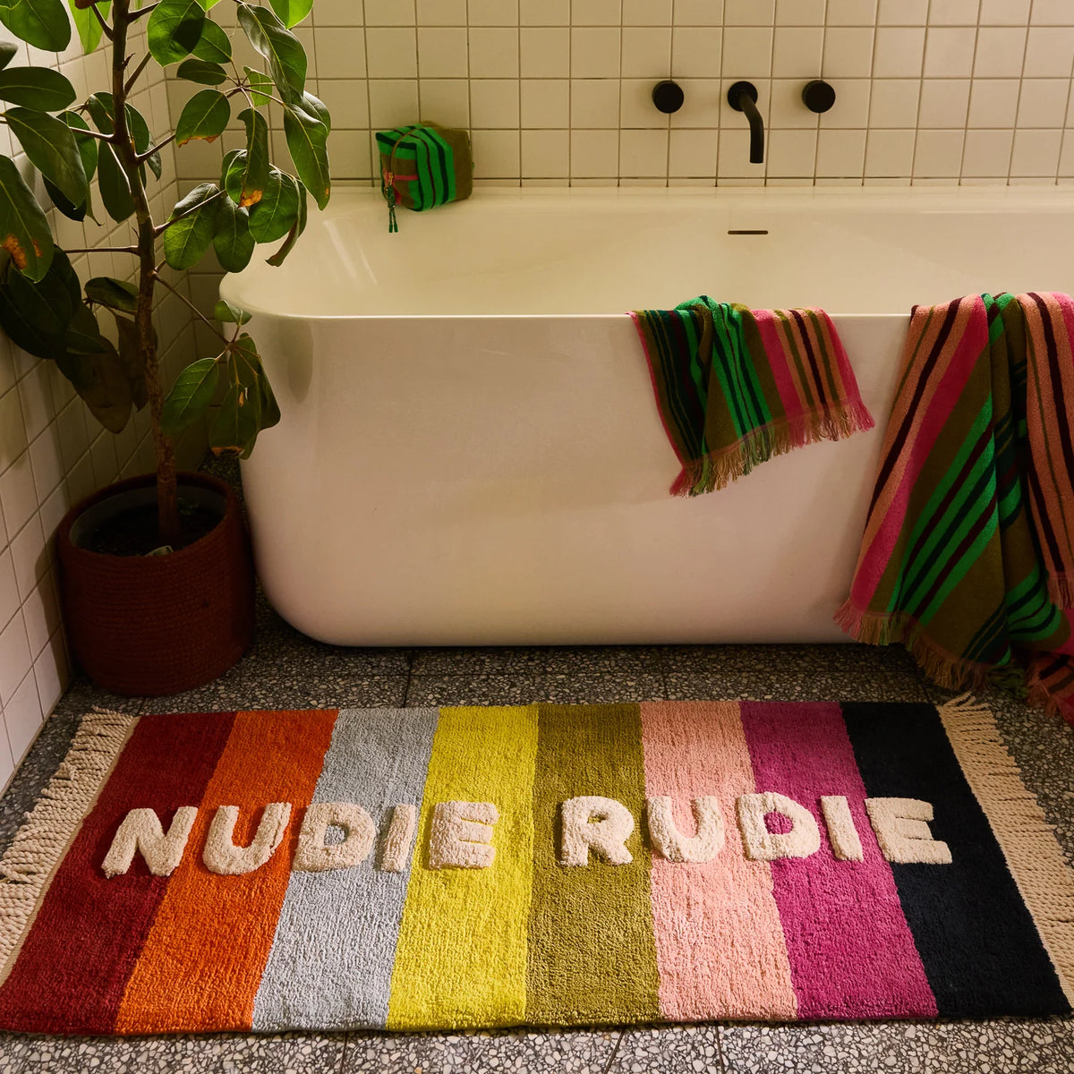 Sage & Clare Martina bath runner cornflower 120cm