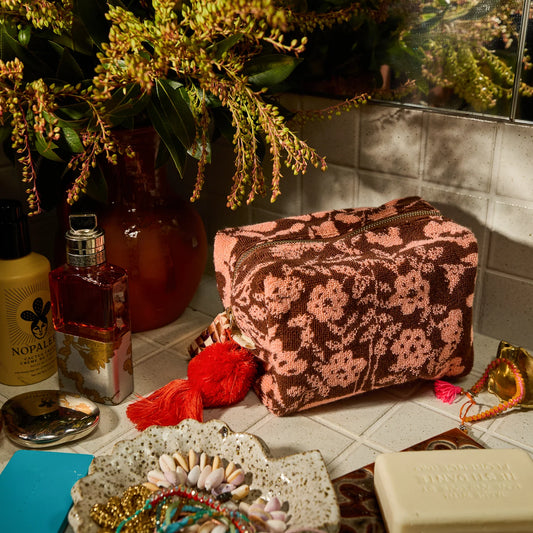 Sage & Clare cotton terry Indiana pouch carnelian