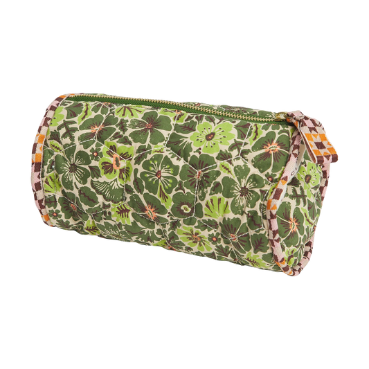 Sage & Clare organic cotton magnolia makeup bag cactus green