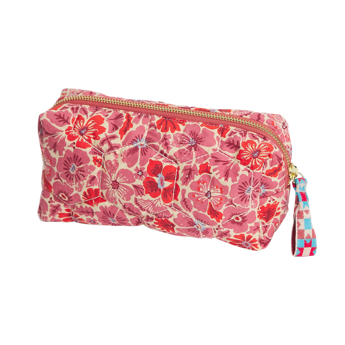 Sage & Clare organic cotton magnolia travel pouch poppy