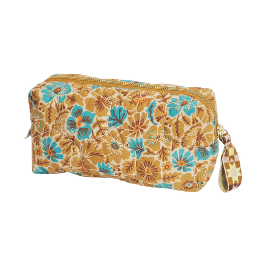 Sage & Clare organic cotton magnolia travel pouch turquoise