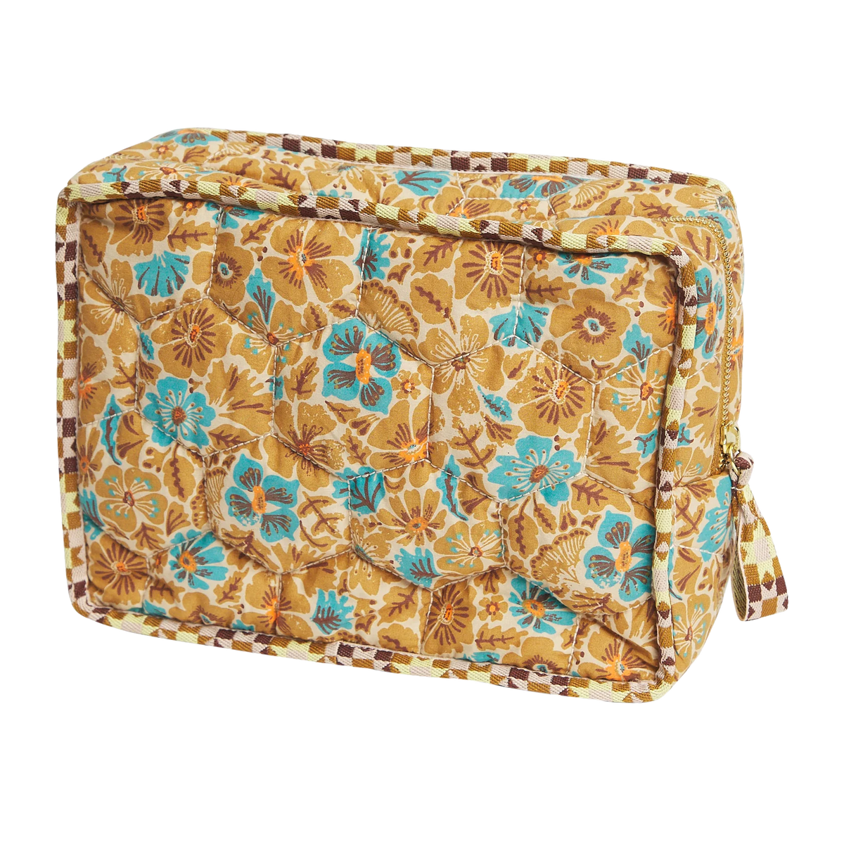 Sage & Clare organic cotton magnolia vanity bag turquoise
