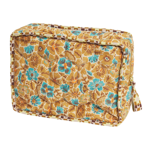 Sage & Clare organic cotton magnolia vanity bag turquoise