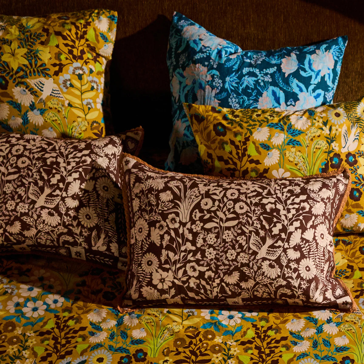 Sage x Clare Indiana linen pillowcase set with toffee crochet edging