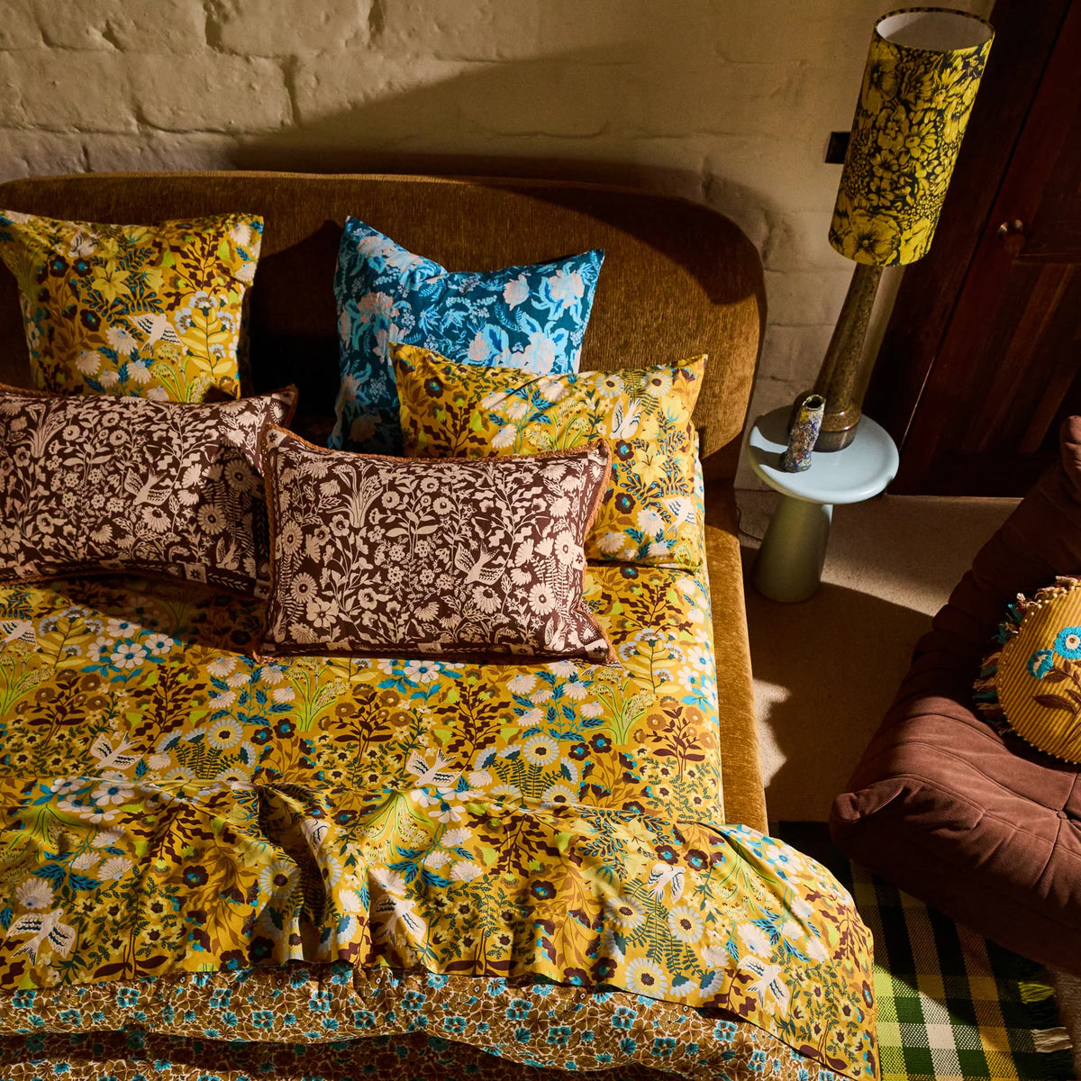 Sage x Clare Indiana linen pillowcase set with toffee crochet edging
