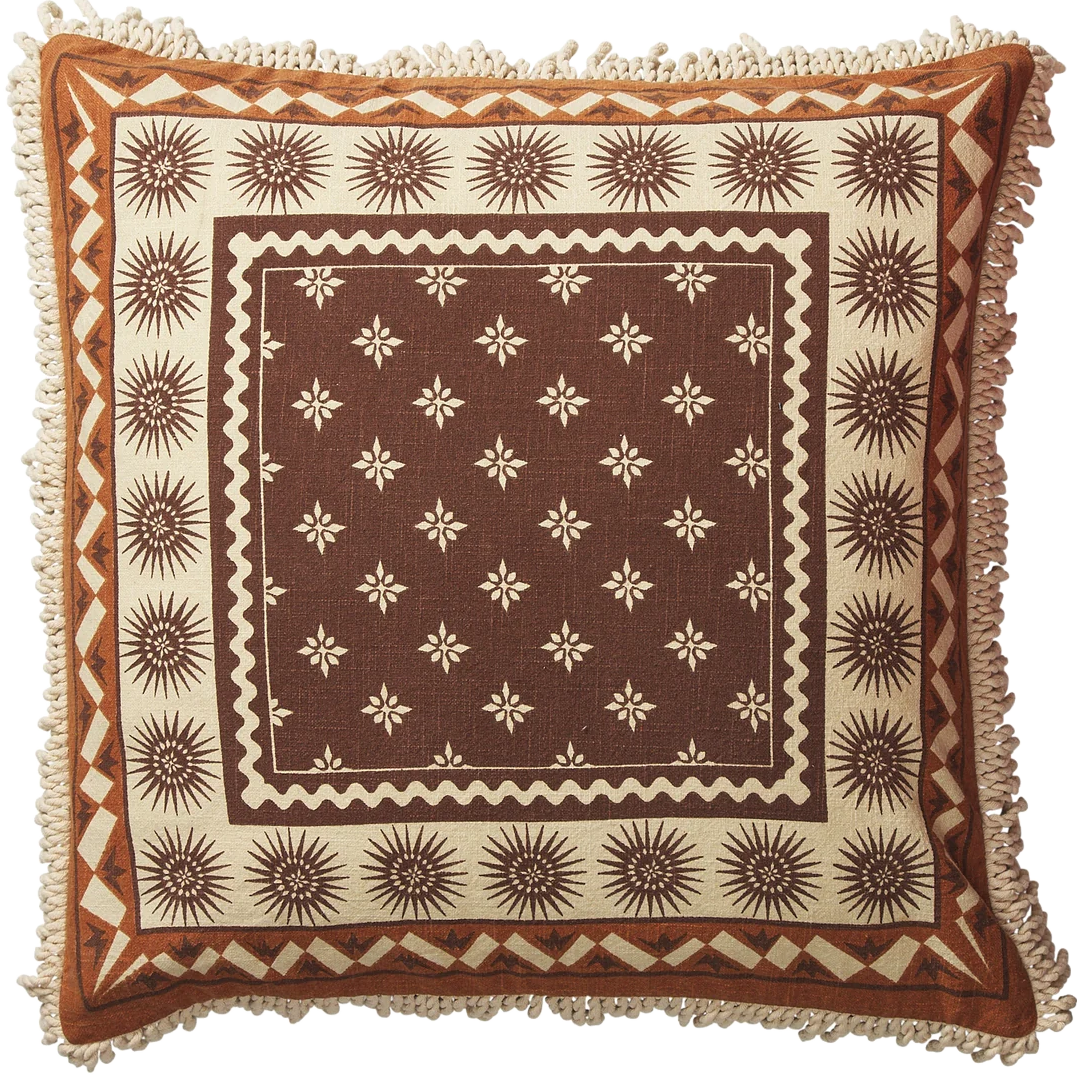 Sage x Clare Odessa cotton reversible cushion cover 60cm sable