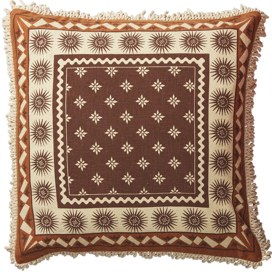 Sage x Clare Odessa cotton reversible cushion cover 60cm sable
