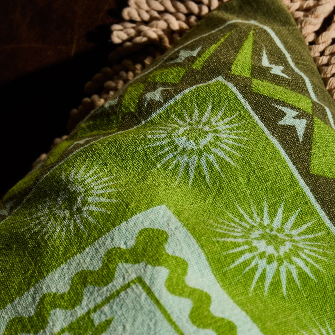 Sage x Clare Odessa cotton reversible cushion cover 60cm sable