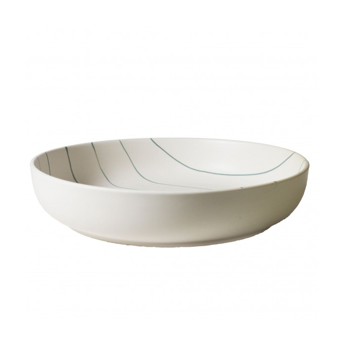 Salad bowl with green stripes 28cm