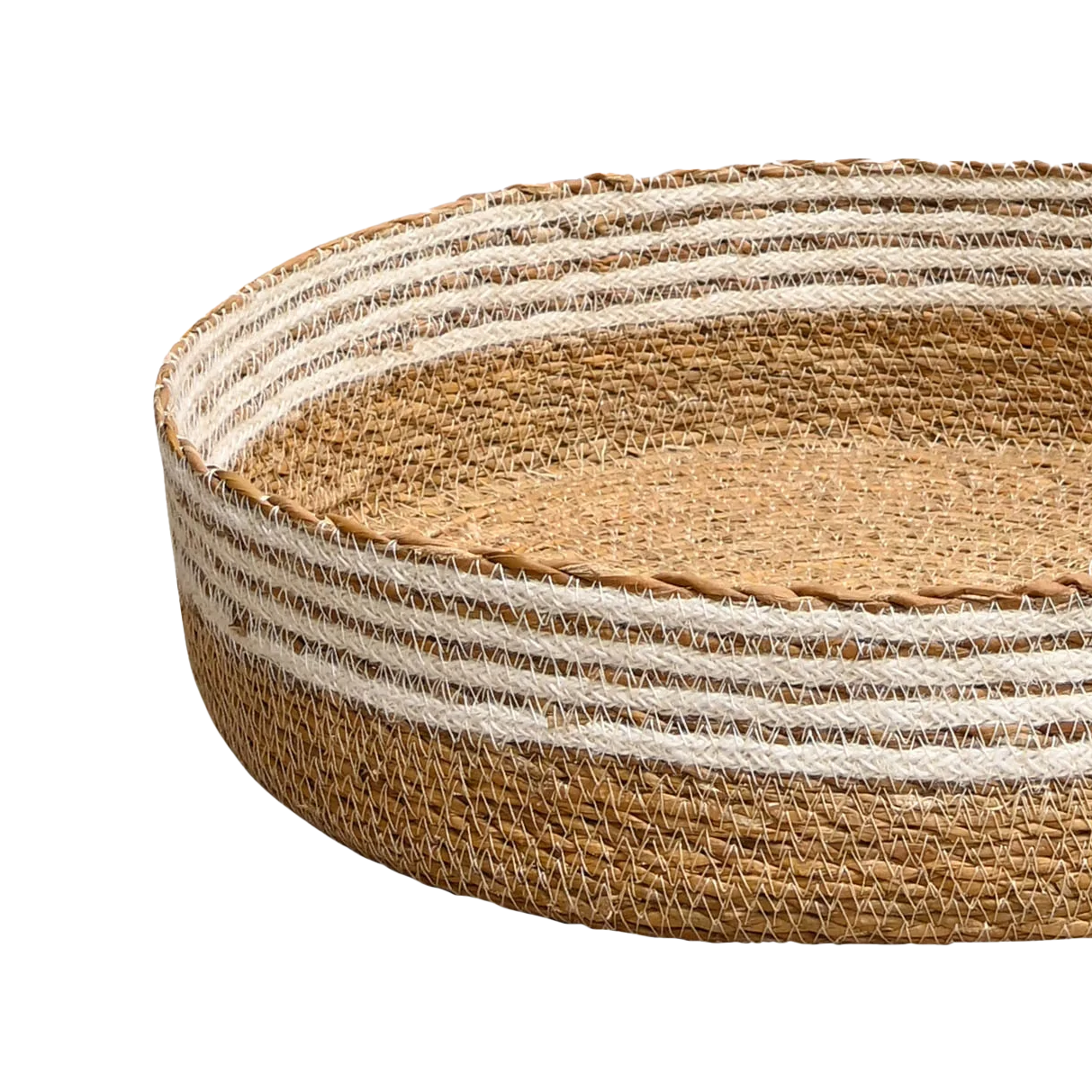 Seagrass & jute basket tray