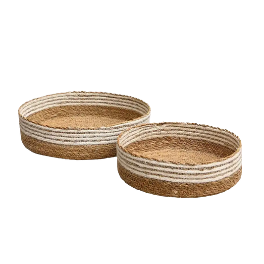 Seagrass & jute basket tray