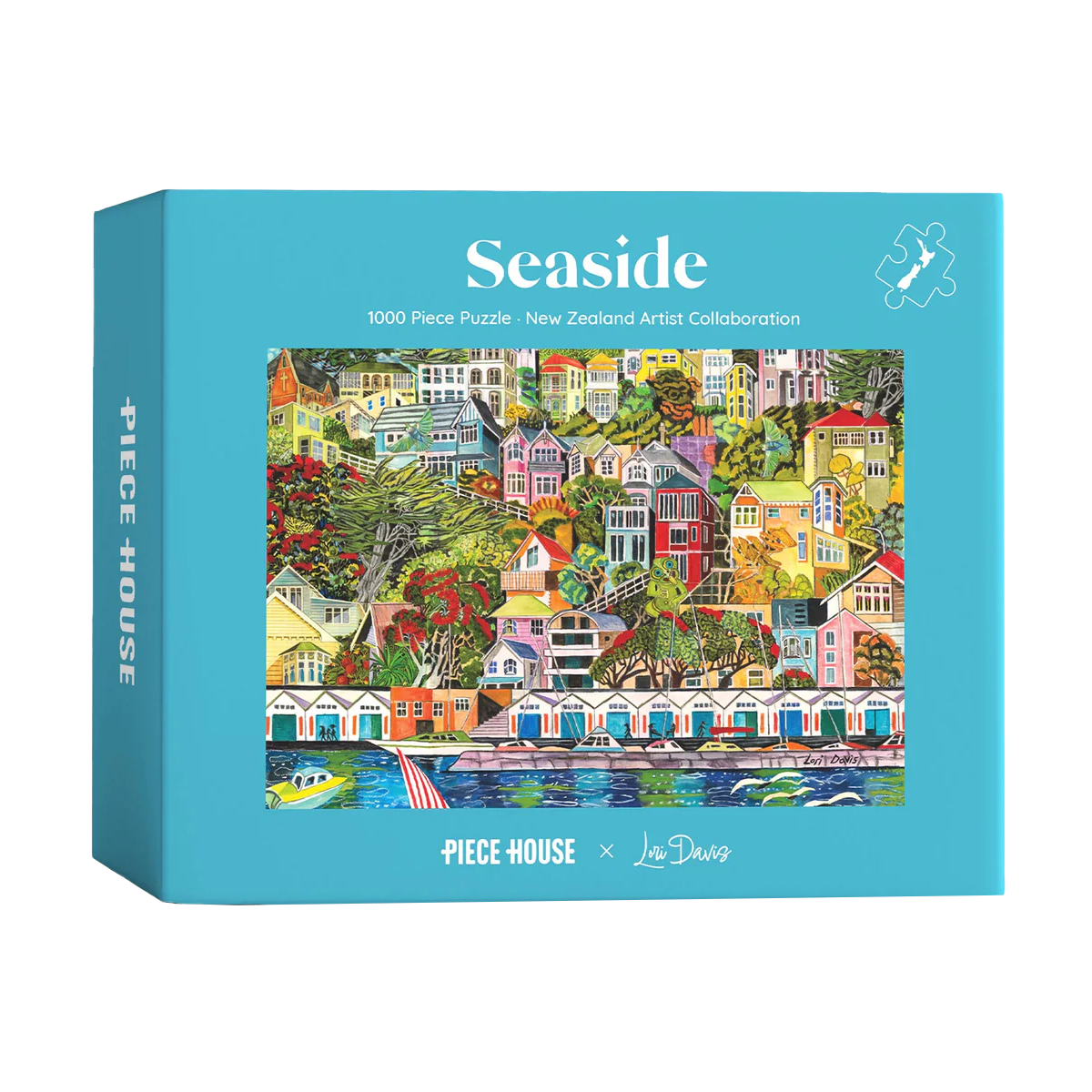 Seaside Wellington boat sheds 1000-piece jigsaw puzzle