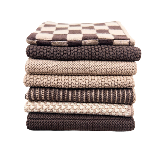 Set of 7 organic cotton knitted cloths