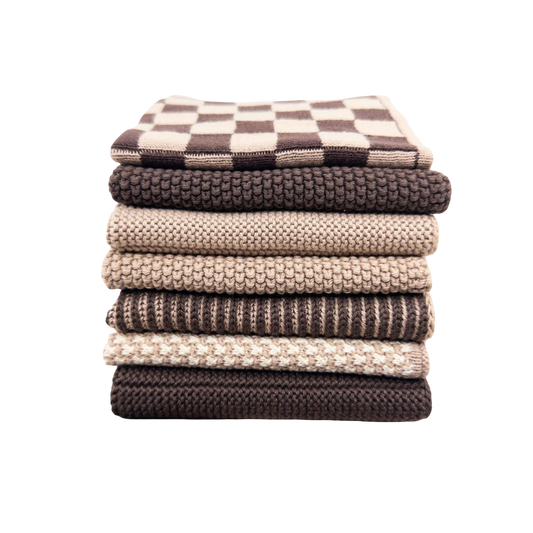 Set of 7 organic cotton knitted cloths
