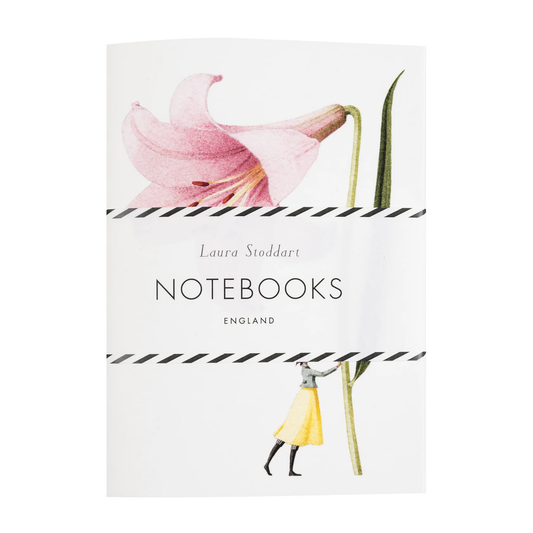 Set of two floral illustrated notebooks pink