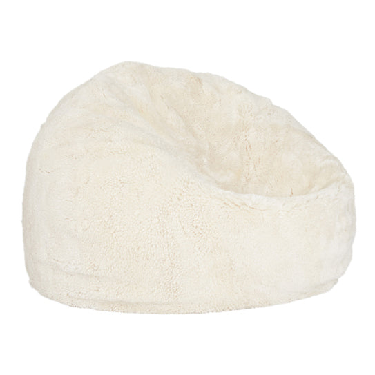 Short NZ wool sheepskin beanbag vanilla