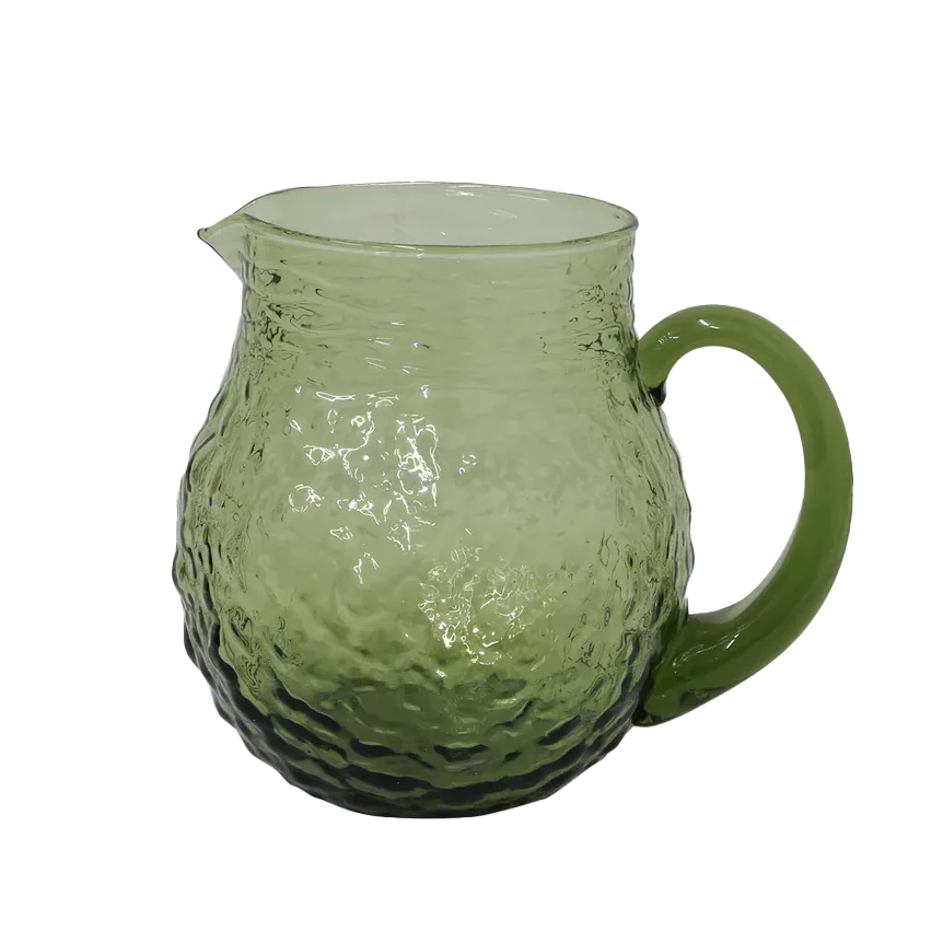 Sienna organic shaped glass jug green