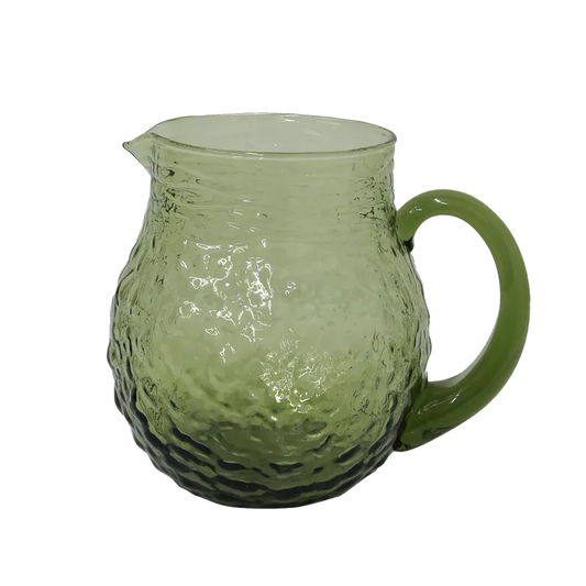 Sienna organic shaped glass jug green
