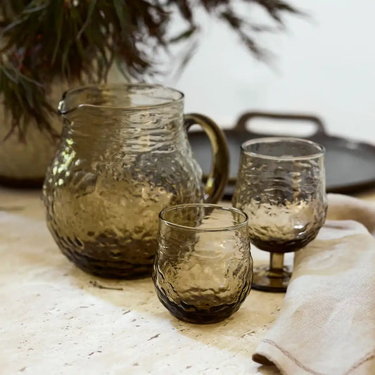 Sienna organic shaped glass jug smoke
