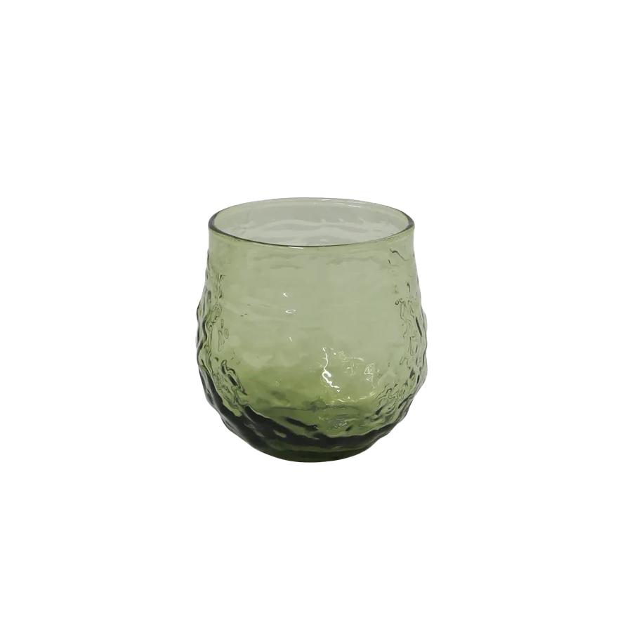 Sienna organic shaped glass tumbler green
