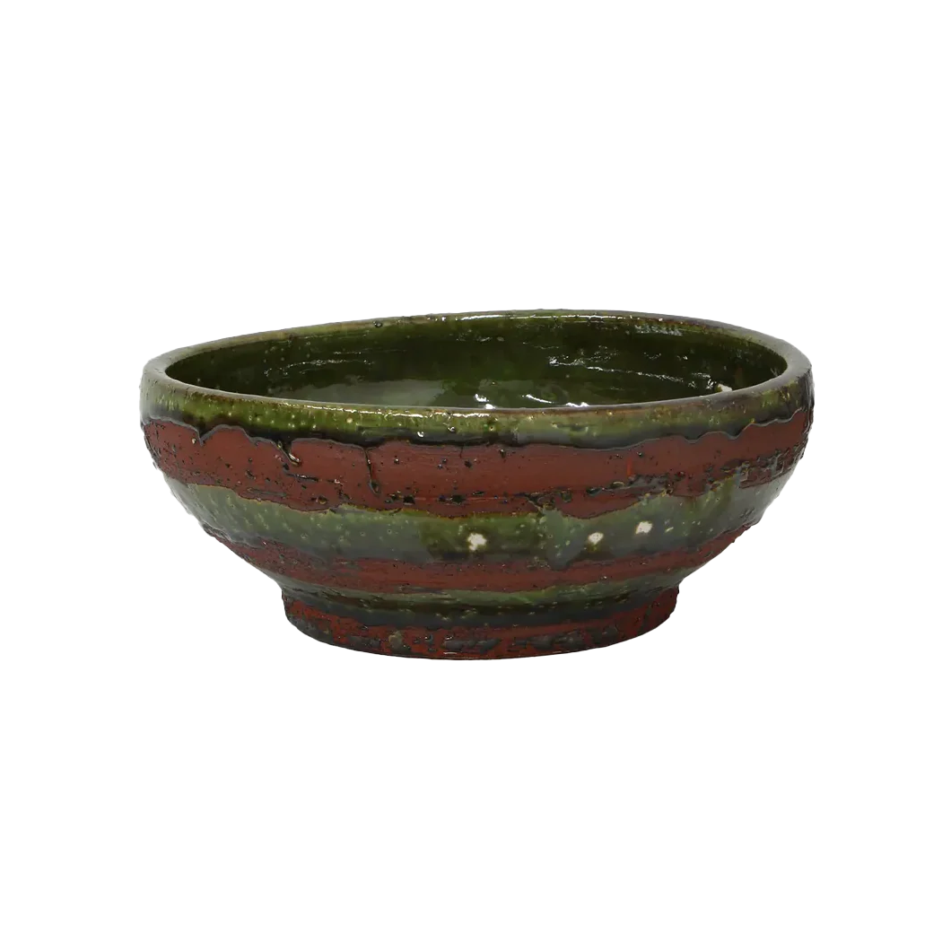 Silvana rustic terracotta bowl 28cm olive