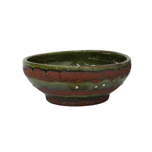 Silvana rustic terracotta bowl 28cm olive