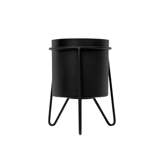 Small planter on stand black