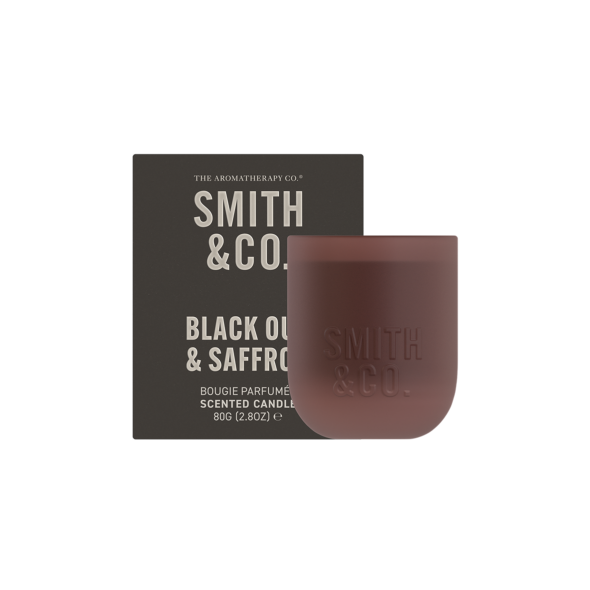 Smith & Co mini candle black oud & saffron 80g