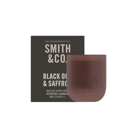 Smith & Co mini candle black oud & saffron 80g