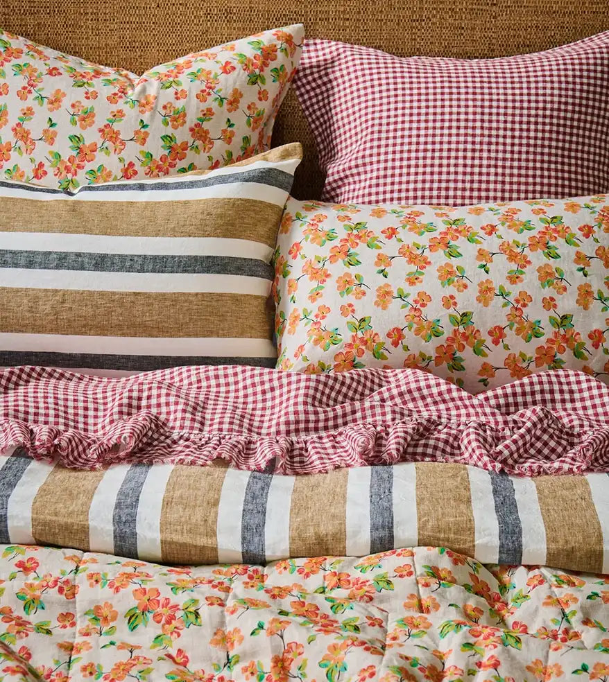 SOW Elma floral linen pillowcase set