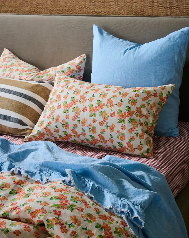SOW Elma floral linen pillowcase set
