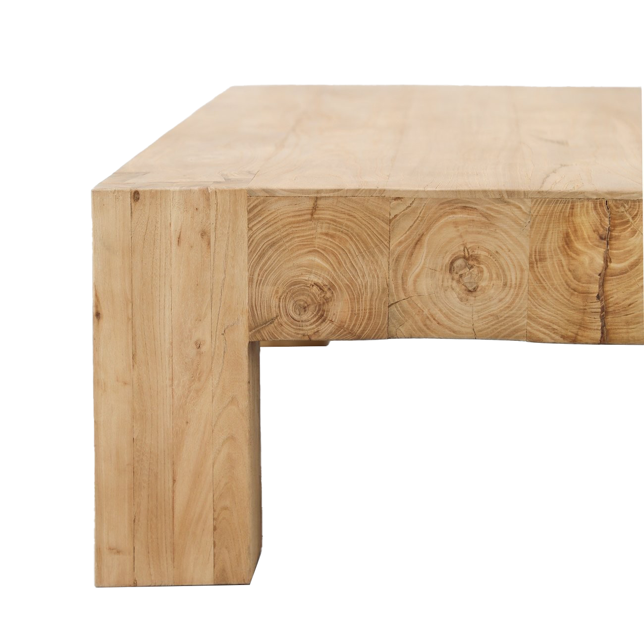 Solid elm rectangular coffee table 150cm