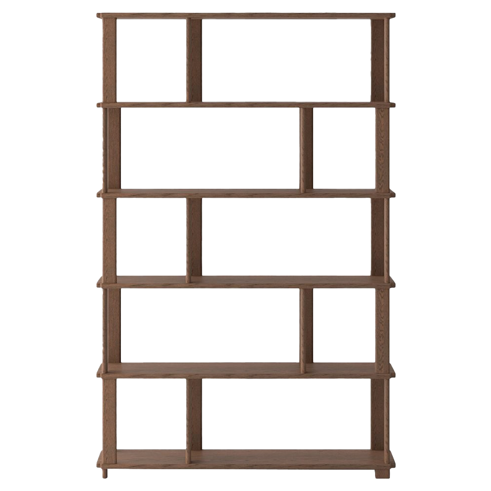 Luna solid oak shelving unit 120cm walnut