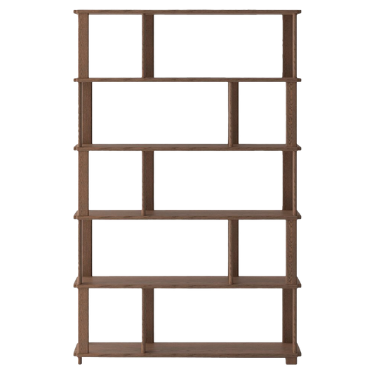 Luna solid oak shelving unit 120cm walnut