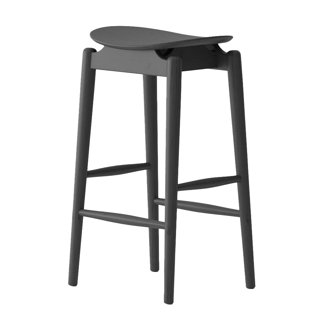 Solid oak bar stool black 67cm