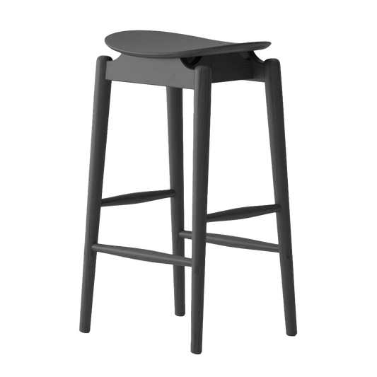 Solid oak bar stool black 67cm