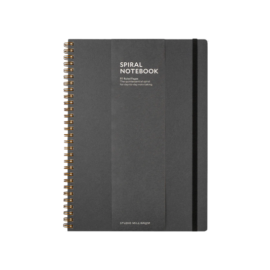 Spiral bound lined notebook charcoal